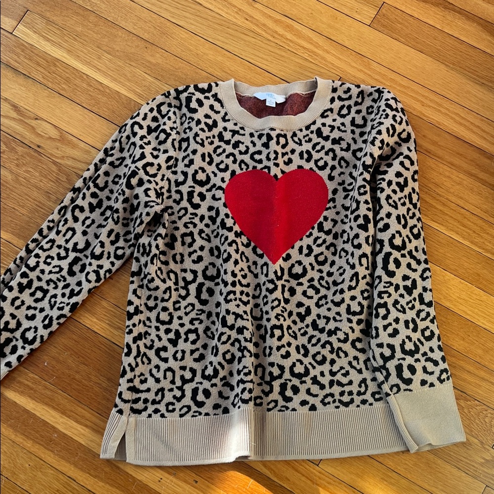 Time and Tru Heart Knit Sweater
